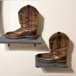 Laredo Mens Cowboy Boots Square Toe Mid Calf Brown Size 10 Extra Wide